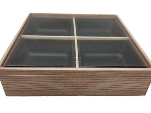 売り切り商品【折箱】たもん杉213角折　透明蓋付（24個入）
